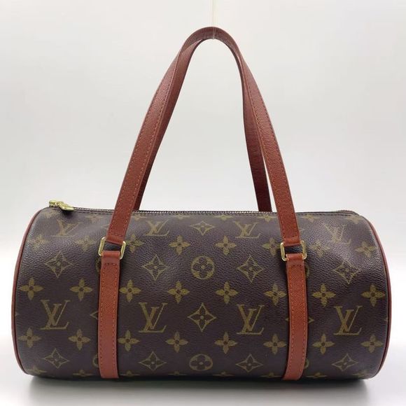 Louis Vuitton Papillon 30 Monogram Old Shape Leather × PVC Brown Handbag Gold